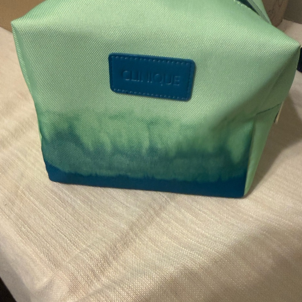 Clinique Ombre Cosmetic Pouch in Mint and Teal